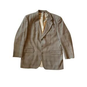 VTG Cricketeer Glen Plaid Wool Blazer Tailored in USA 42R Classic Sport Coat